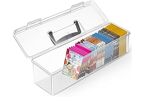 Seed Packet Organizer Box Plastic Portable Seed Packet Storage Box, Seed Storage Organizer