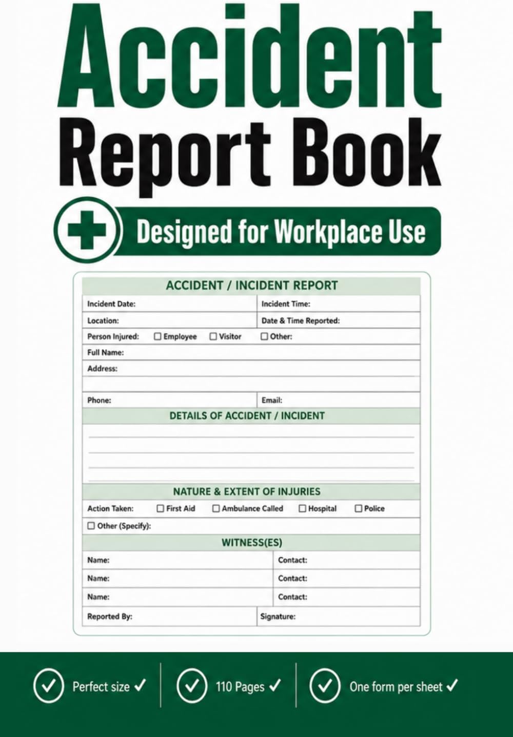 Accident Report Book: HSE & GDPR Compliant Accident & Incident Log Book | Workplace Health & Safety Record Book