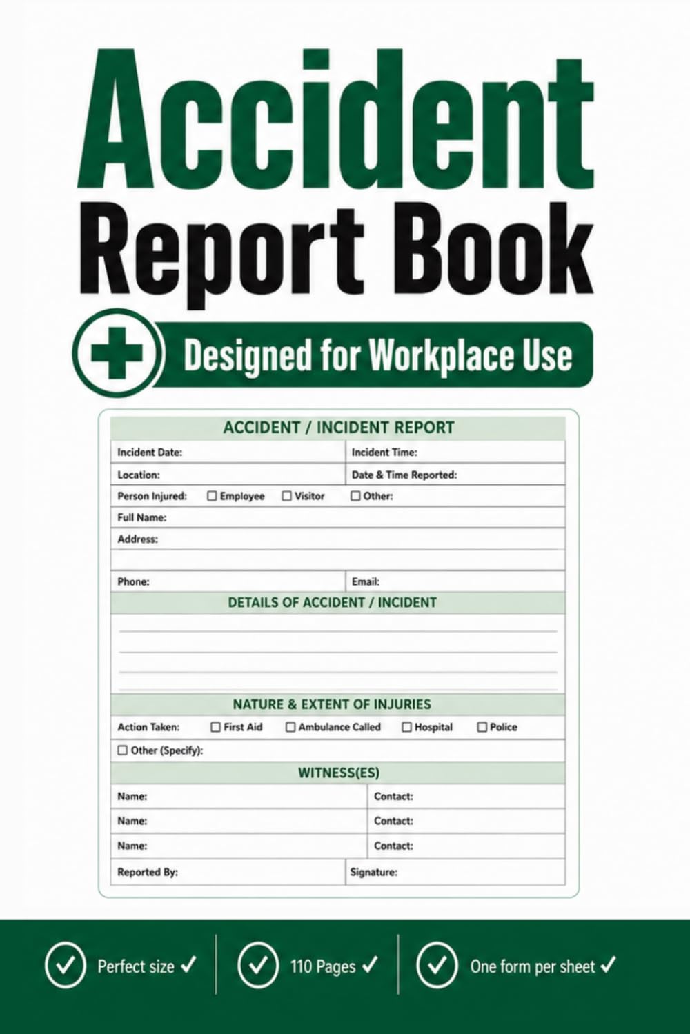 Accident Report Book: HSE & GDPR Compliant Accident & Incident Log Book | Workplace Health & Safety Record Book