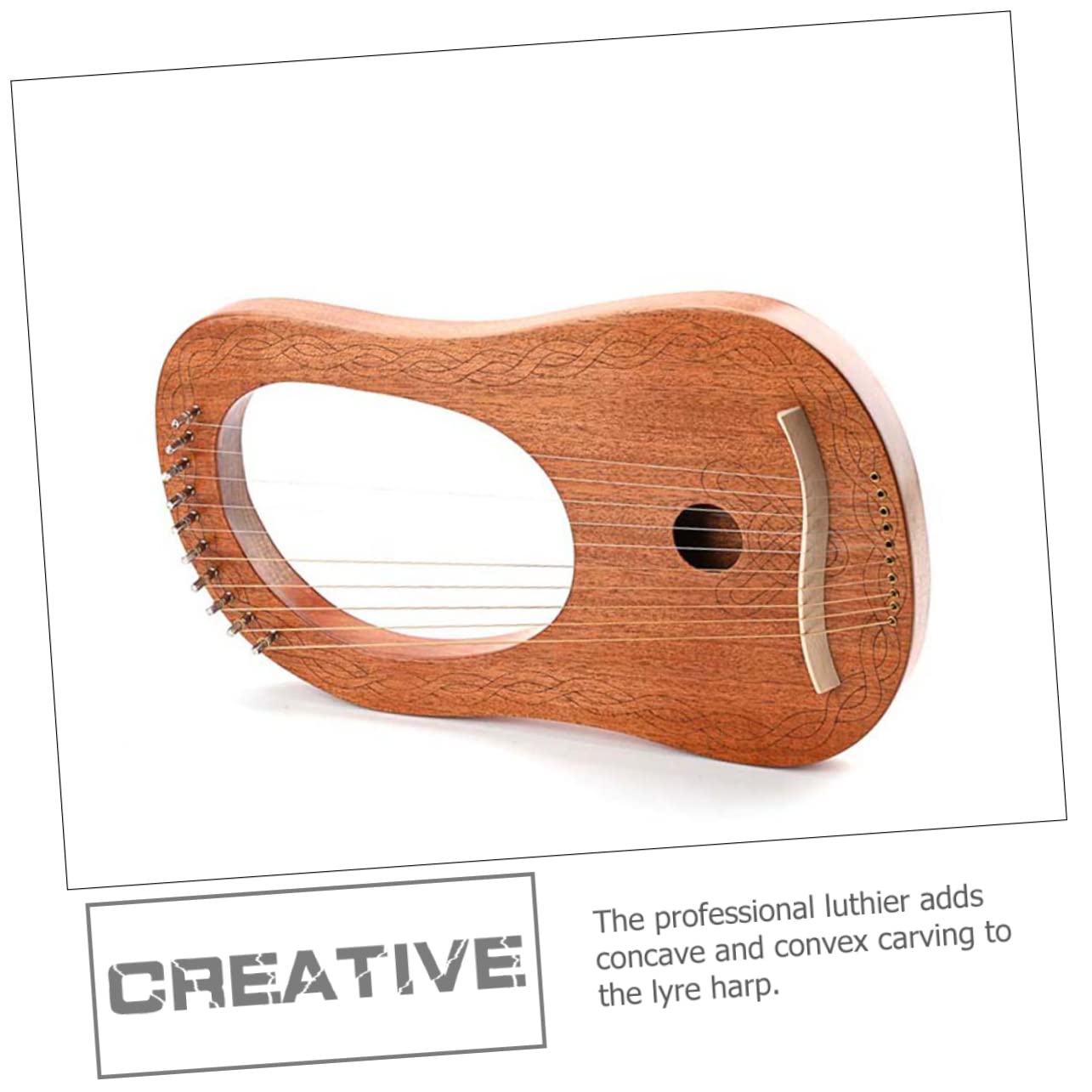 Toyvian Arpa a Lira in Legno 10 Corde, Strumento Musicale Portatile dal Suono Caldo, Accordatura, per Esecuzioni Orchestrali
