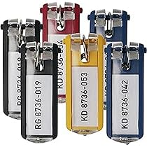 Durable 195700 – Portachiavi Key Clip, 6 Pezzi, Colori Assortiti