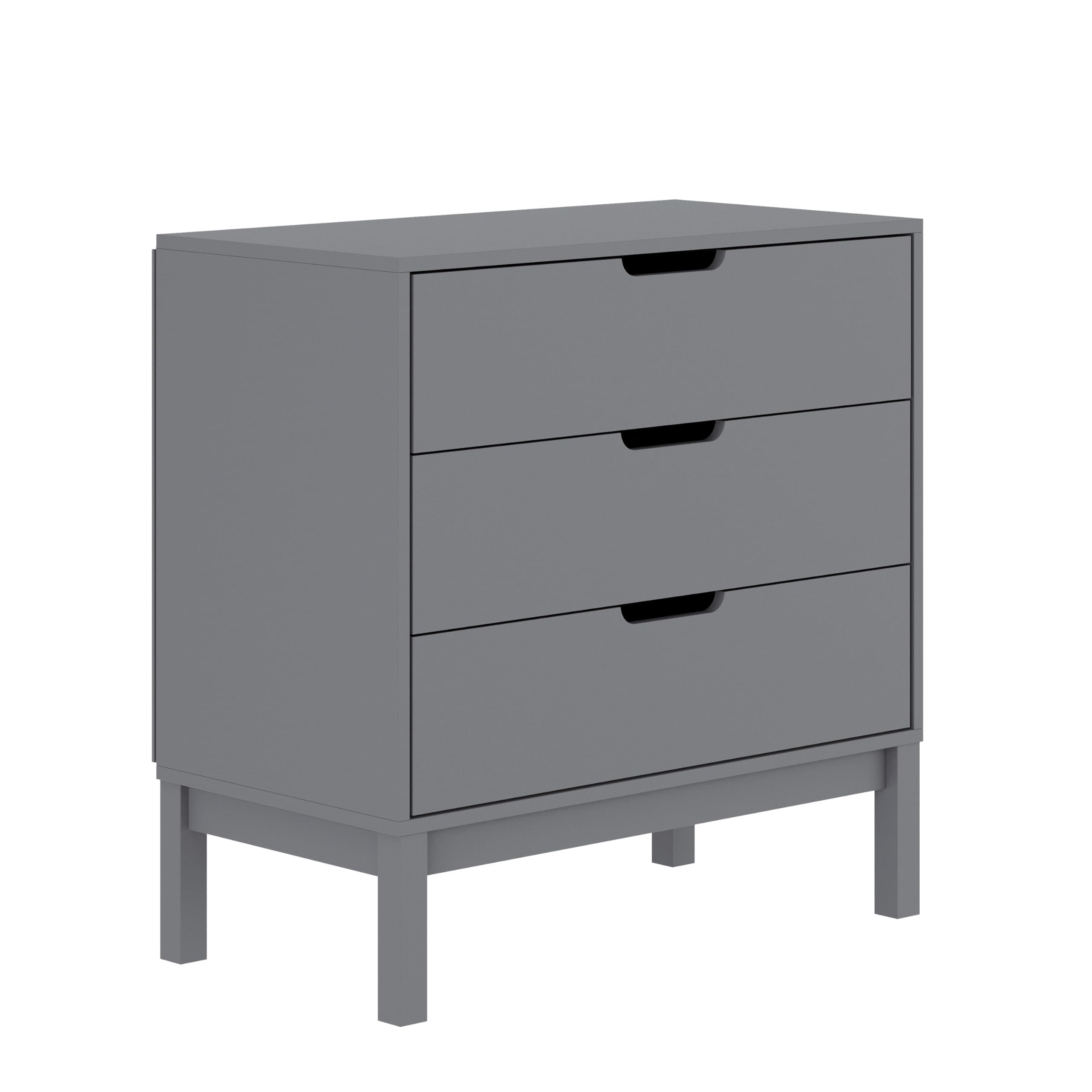 Flash Furniture Dallas Wood Dresser for Kids Bedroom, 3 Drawers, Solid Wood Frame, Interlocking Safety Mechanism, Smooth Ball Bearing Slides, Gray