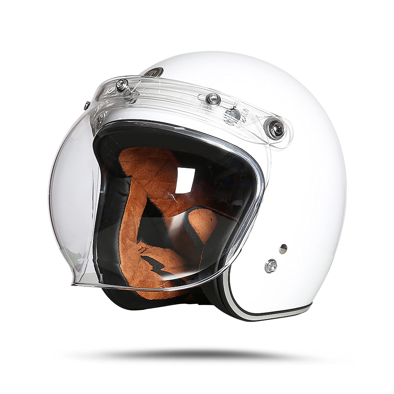 Casque Moto Demi-Jet Homme Dot/ECE Homologué Casque Semi-Ouvert Casque Jet Urbain Casque Moto Et Scooter Compact Femme Adulte Anti Scratch Visiere