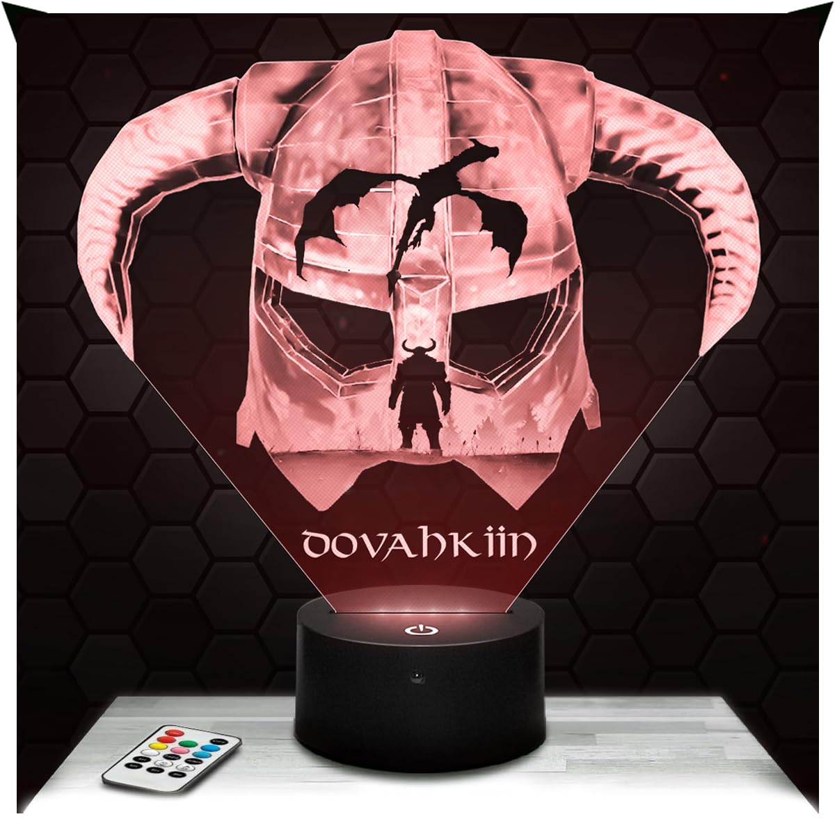 Lampephoto.fr - Dovahkiin The Elder Scrolls S 3D Lamp Decorative LED Gift idea for Teenagers Dovahkiin The Elder Scrolls S Gaming Video Games Teenage Boy's Room Christmas, Gift Idea for Teenagers