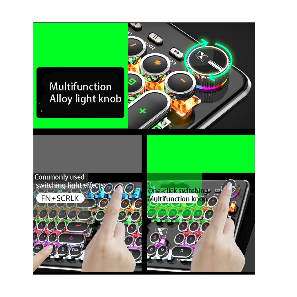 ARCH Wired Keyboard Meccanico Kit Tastiera E Mouse, Tastiera Ergonomica E di Gioco Tastiera E Mouse, Tastiera di Gioco con Tasti Multimediali for La Casa del Computer Desktop (Color : B)