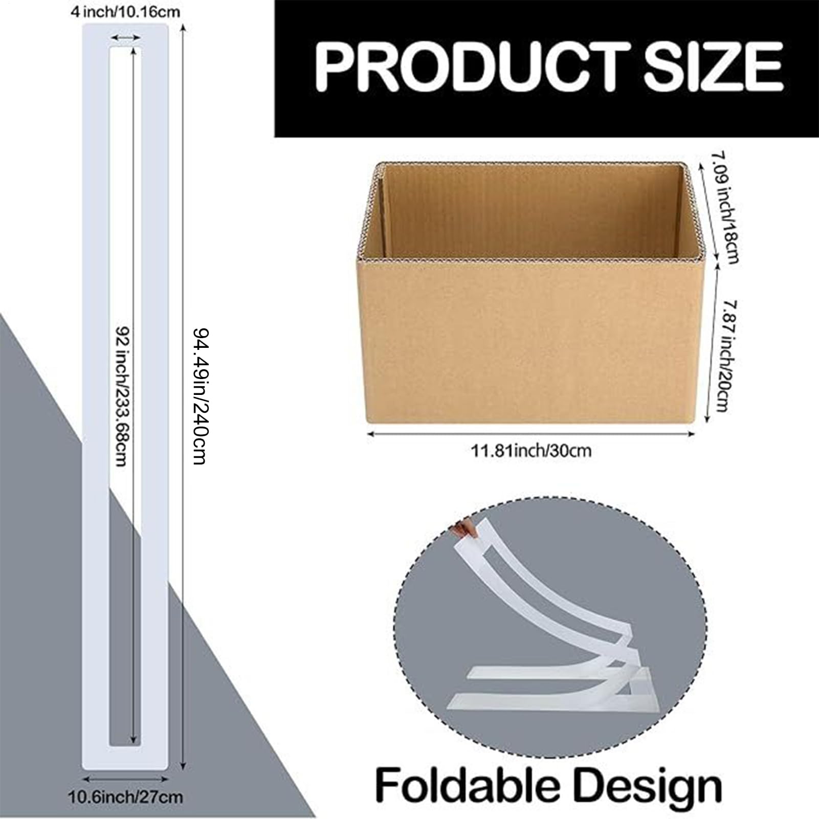 Parkmarkierungen | 10x234 cm Faltbare wiederverwendbare Parkvorlage - Markierungswerkzeuge Präzisionsmarker für Handelszentren Garage Asphalthöfe Betondunklen