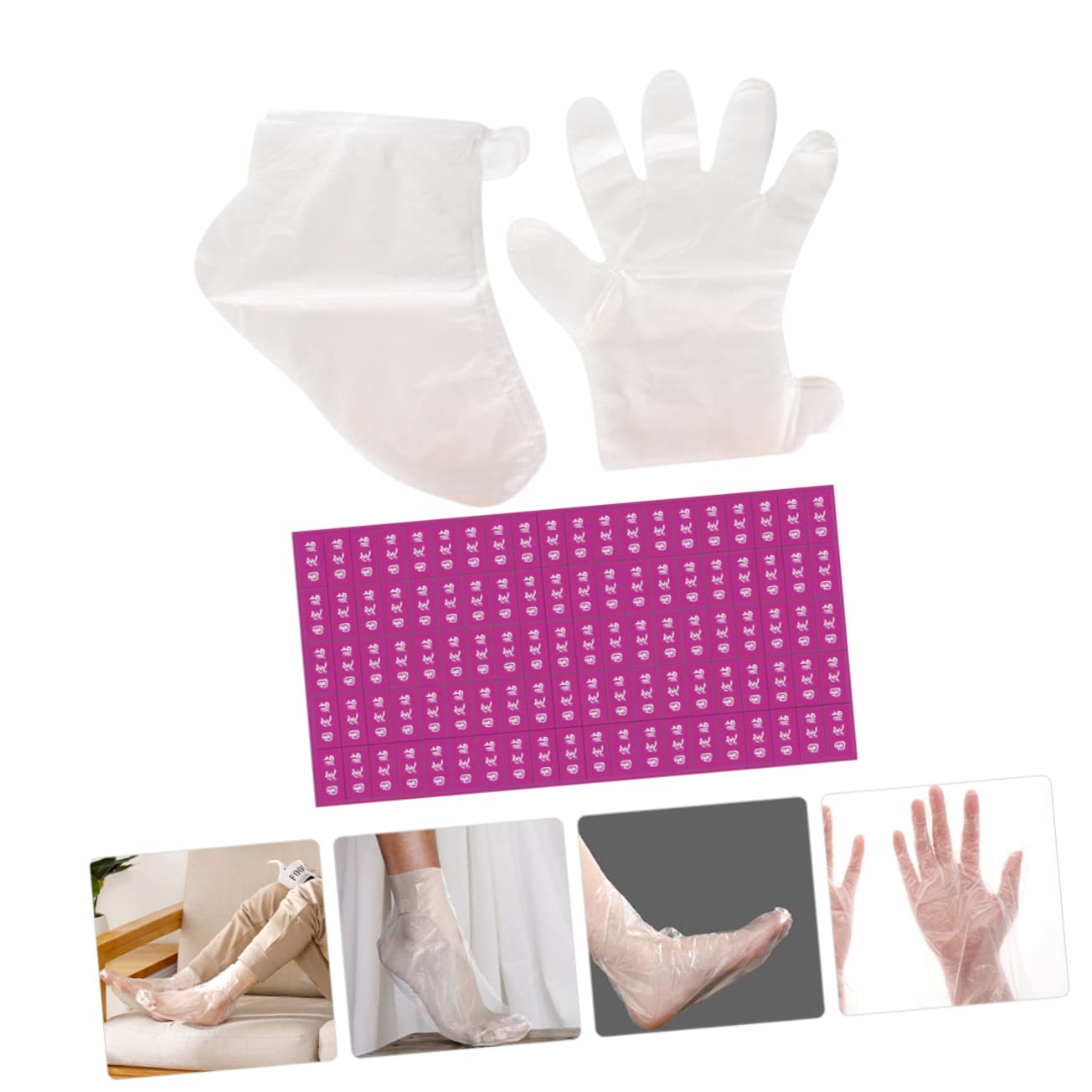 minkissy Paraffin Wax Spa Mitts 1 Set of Plastic Hand Foot Bags Liners for Soothing Spa Experience