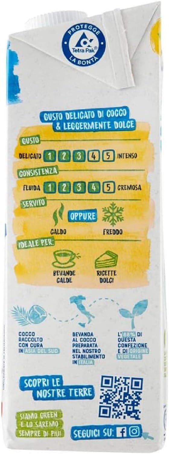 BJORG Bevanda Biologica Latte di Cocco, 100% Ingredienti Vegetale, Ottimale per Ricette Dolci, Senza Glutine, Vegan, Prodotto in Italia, 12 x 1L