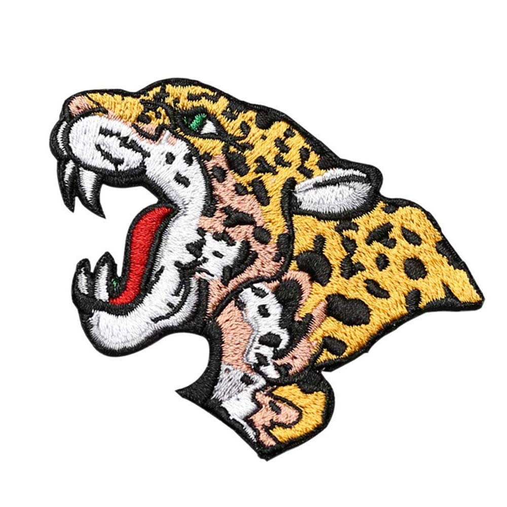 2 PCS Applique DIY Embroidered Patch, Leopard Print Animal Applique Decor Accessory, Sew on Embroidered Badge, Cool Patches for DIY Clothing Backpack Jeans Jacket Caps Arts Craft