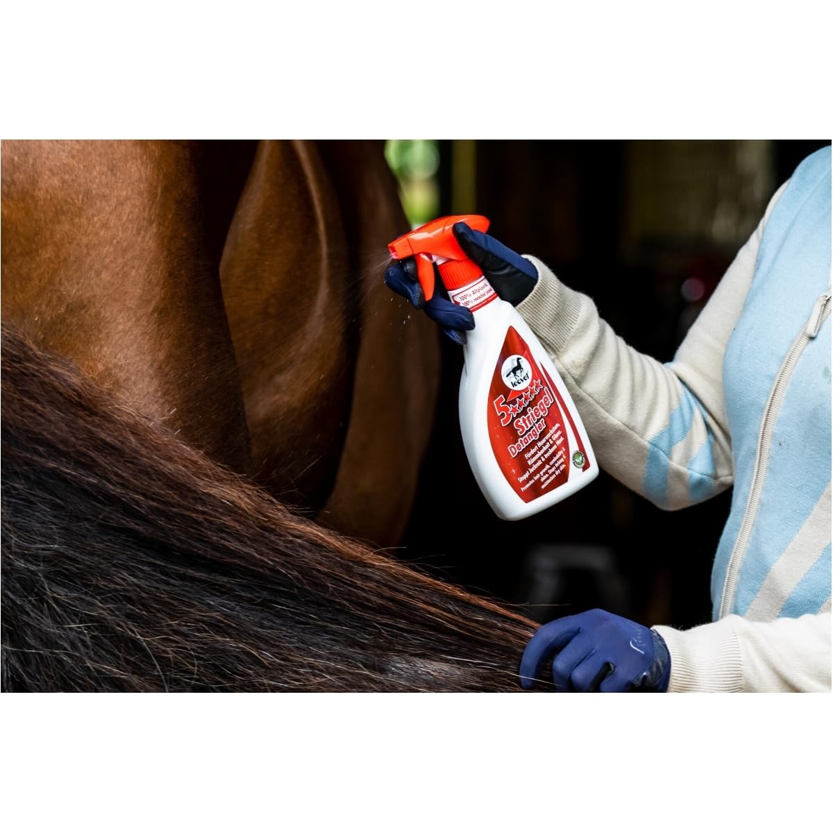 RL24 leovet - 5-Sterne Striegel | Mähnenspray für Pferde | Schweifspray für Glanz & leichte Kämmbarkeit | stoppt Juckreiz & trockene Haut | Schutz vor Schmutz | 2 x 550 ml Sprühflasche (2er Set)