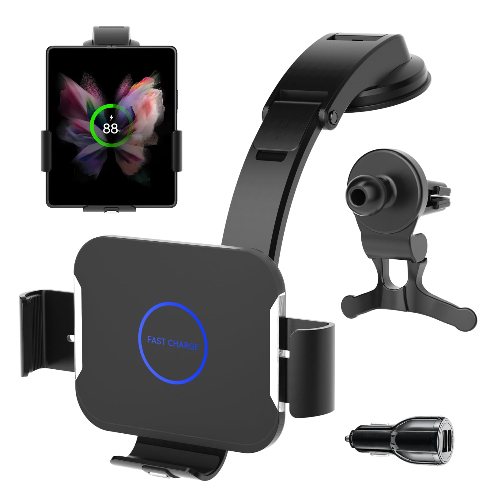 holder per cellulare su dashboard 15w dual coils