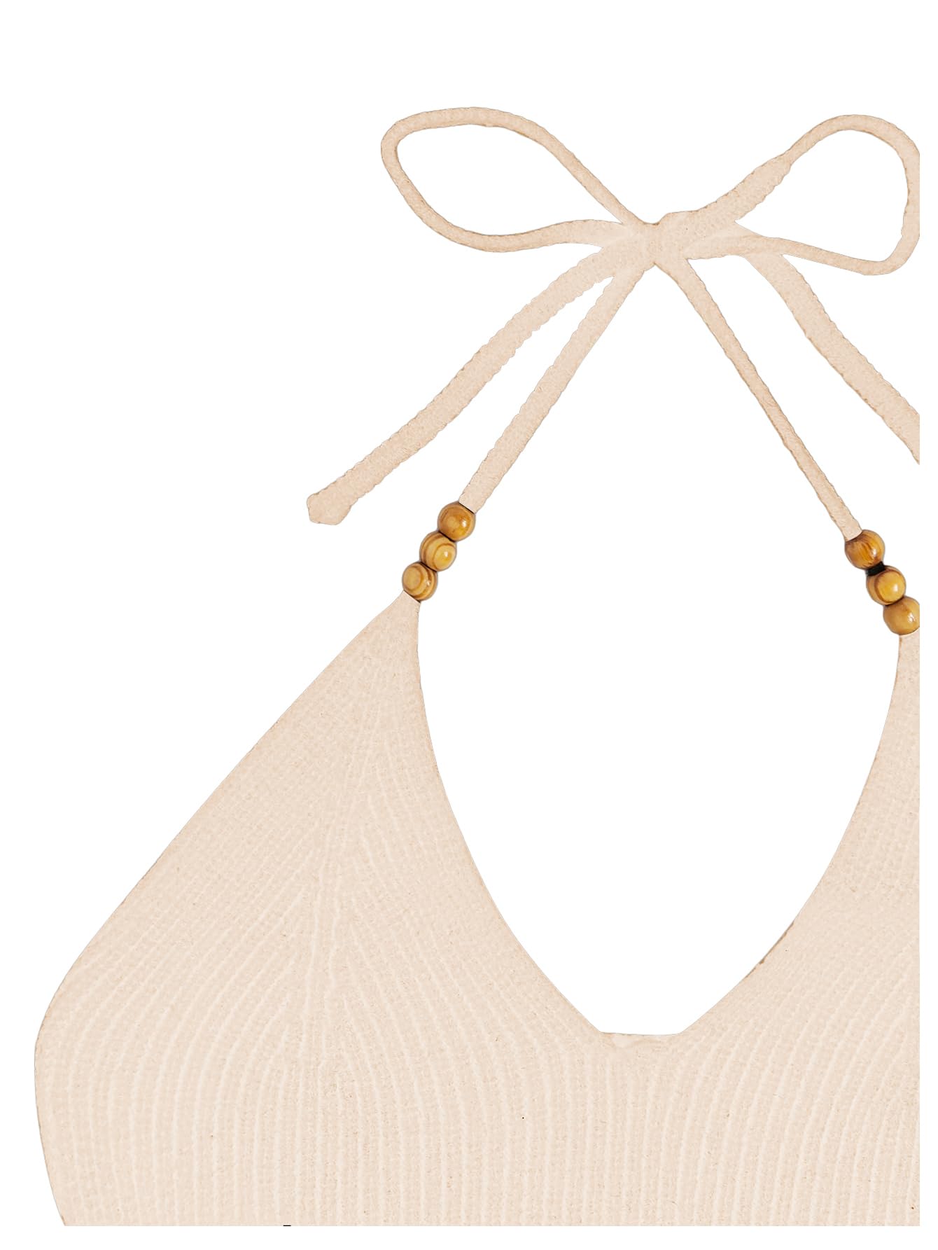 Verdusa Women's Y2k Tops Nashville Outfits Boho Gothic Clothes Halter Top Festival Western Cowgirl Shirts: X-Large Light Apricot