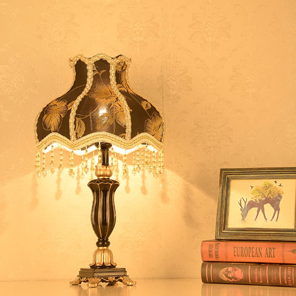 Lampka nocna LED Retro lampa stołowa abażur z tkaniny żywiczne lampy biurkowe do lampy do sypialni Deco lampa stołowa