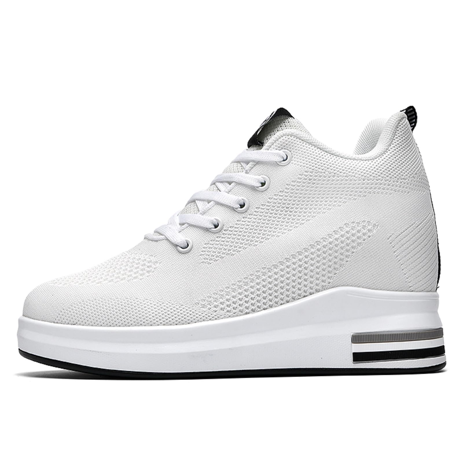 Zapatillas de Cuña Mujer Zapatillas de Deporte Moda Zapato Casuales Transpirables Wedge Plataforma Sneakers Altas Tacón Cuña 8.5cm