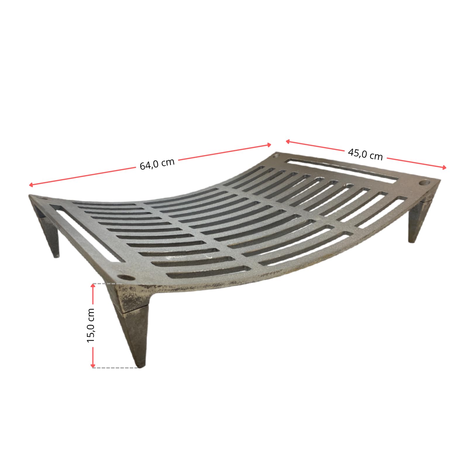 Lunaway - Soporte de leña de hierro fundido para chimenea (64 x 45 x 15 cm)