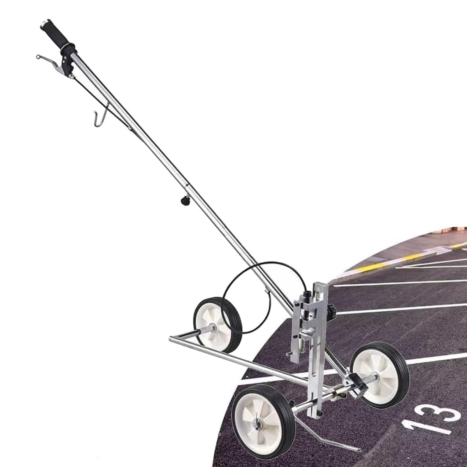 asdchZen Hand-Push Road Runway Parking Space Paint Line Drawing Machine, Line Marking Applicator Driveway Marker Spray Paint Traffic Lane Marking Tools,