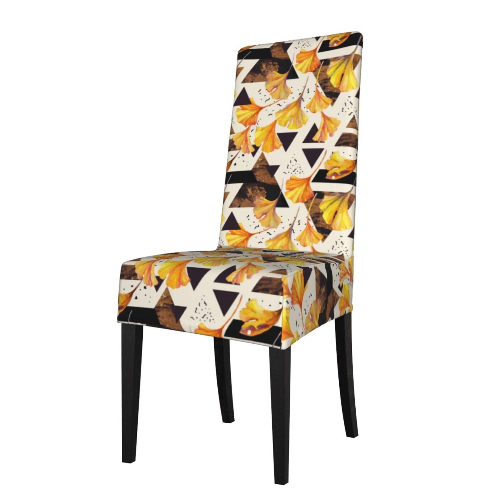 LKYMOH Autumn Colors Ginkgo Leaves, Chair Covers Stretch Chair Slipcovers for Dining Room, for Party Pet Protection Universal Fit Soft Polyester