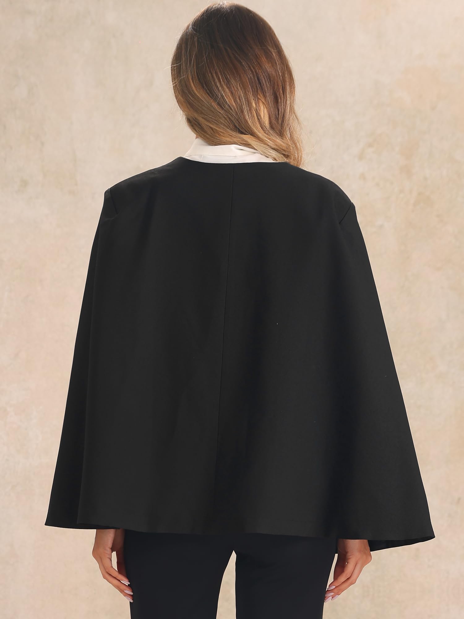 Allegra K Blazer d'affaires Femme à Manches Cape Ouverte sur Le Devant Veste Cape pour Mariage Costume de Bureau
