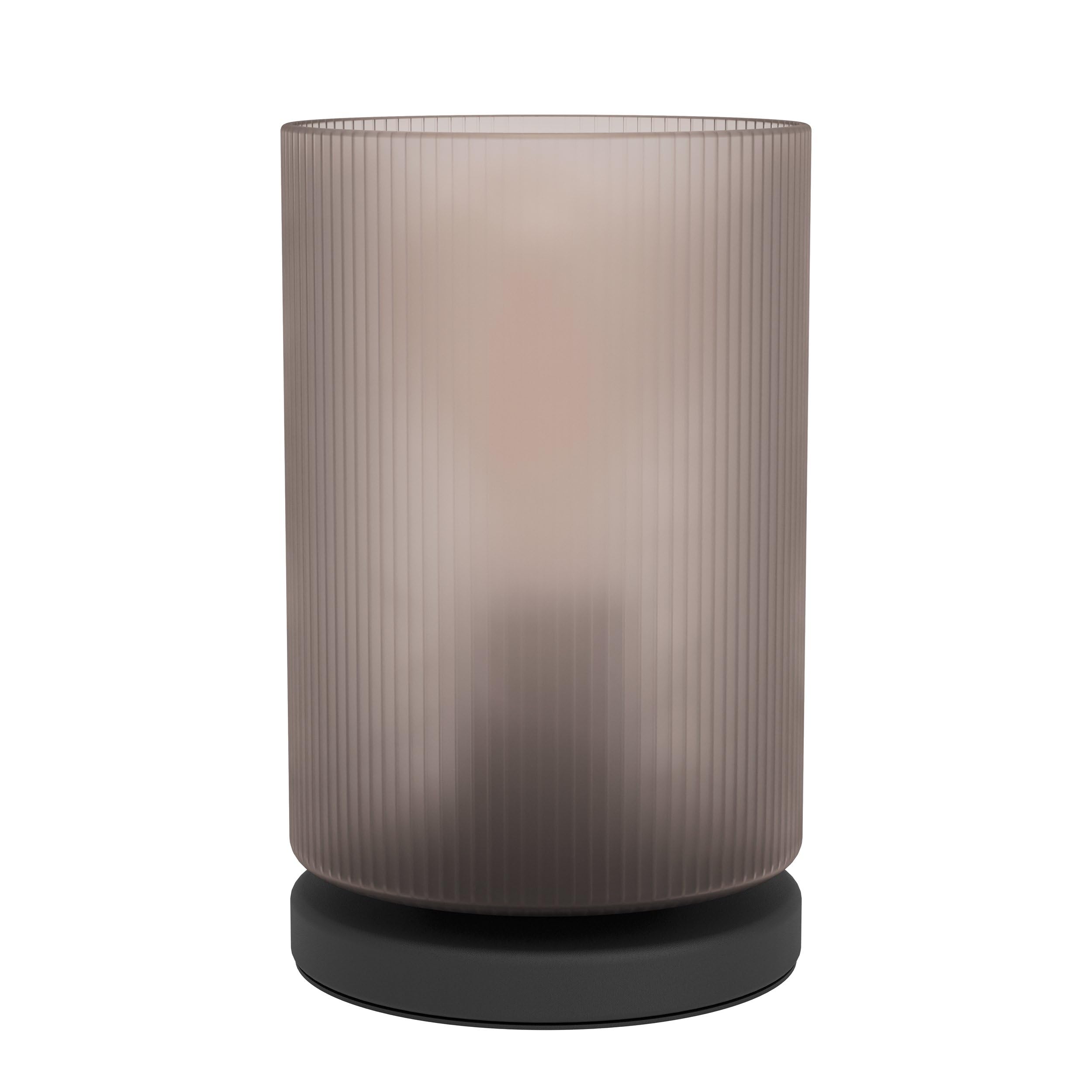 Eglo Black Colomera Glass & Steel Minimalist Table Lamp