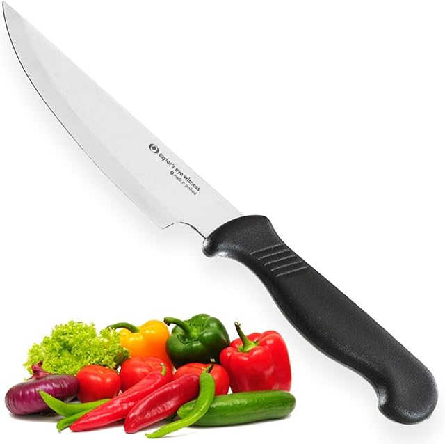 Taylors Eye Witness Sheffield Made Commercial Cooks Knife - Professional 12.5cm Cutting Edge with an Ultra Fine Blade, Precision Ground from Razor Steel. Fibre Grip Handle.