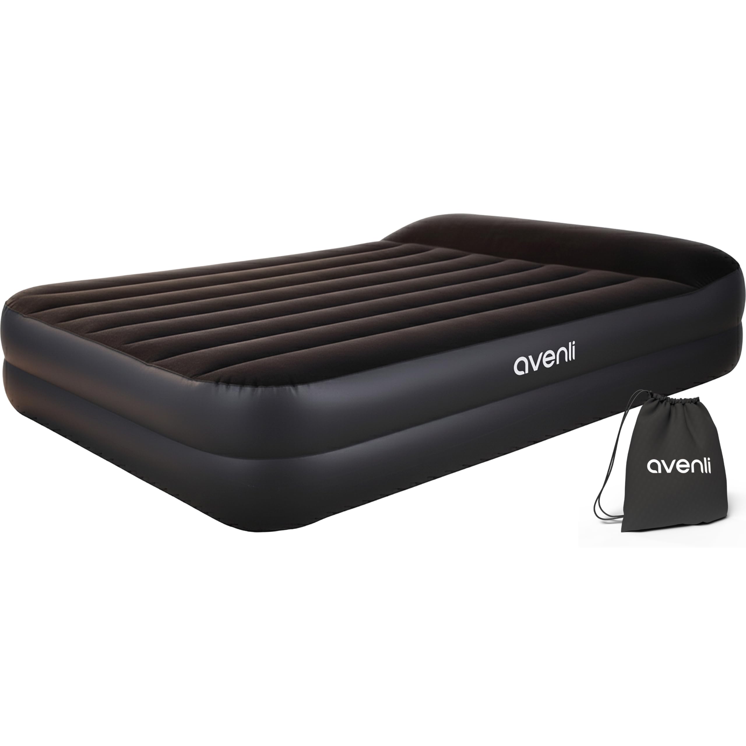 AVENLI Luftmatratze Luftbett selbstaufblasend für 2 Personen 203x152x46cm aufblasbare Matratze Gästebett mit integrierter Pumpe extra hohe Liegefläche beflockte Oberfläche für Camping & Zuhause