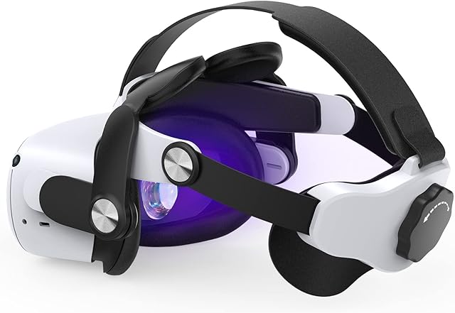 YOGES Head Strap compatible with Oculus / Meta Quest 2 Accessories, Super Soft Lightweight Multi-Node Adjustable Quest 2 Elite Strap for Gaming Immersion, Balance Weight & Enhanced Comfort in VR