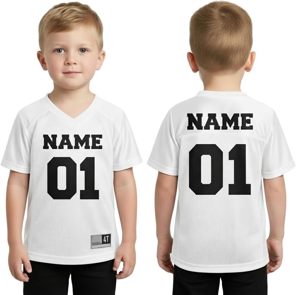 Premium Custom Toddler Football Jersey – Personalized Name & Number Kids Shirt, Baby Boys & Girls Game Day Gift