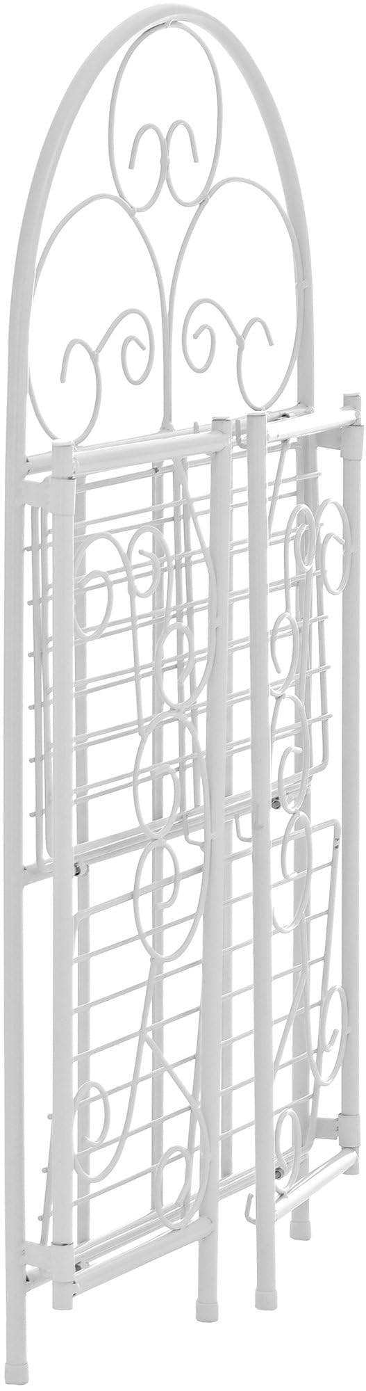 CLP Scaffale Rosa, stabile in stile country | Scaffale pieghevole in ferro con 3 ripiani | Disponibile in vari colori, Colore:bianco