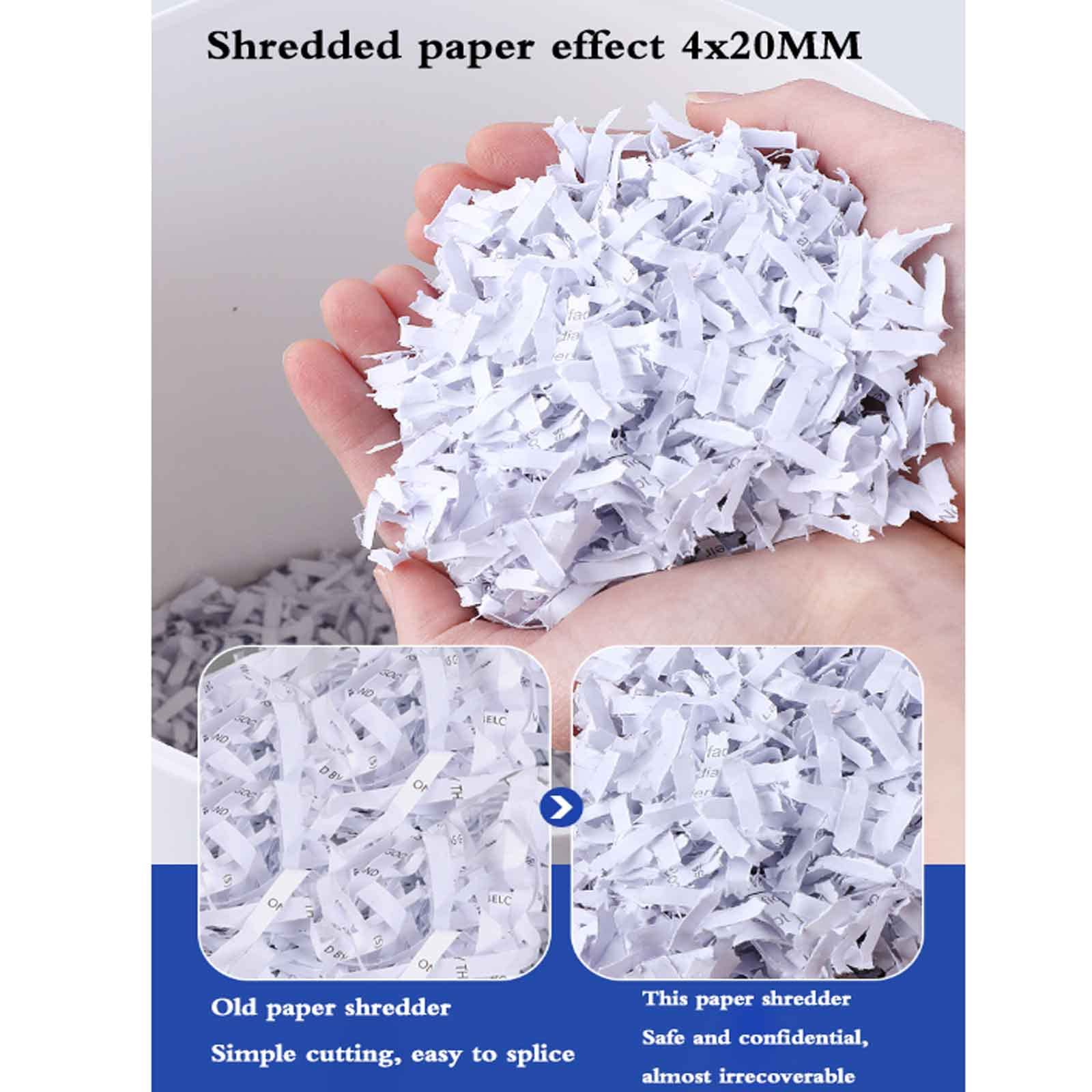Distruggidocumenti a 5 Fogli Piccolo distruggidocumenti per Uso Domestico, distruggidocumenti Portatile, riservatezza a 5 Livelli, Grande capacità di 12 Litri, Carta triturata 4x20MM, 25X25X35,8 cm