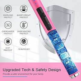 SUPRUS Fluorescent Lighter Glows in The Dark USB Lighter Rechargeable Windproof Pocket Size for Candle Cooking BBQ in Party (Pink)