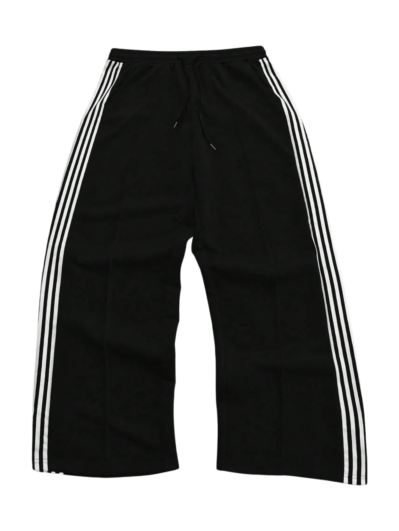 GORGLITTER Mens Stripe Barrel Pants Y2k Wide Leg Workout Sweatpants Baggy Casual Athletic Trousers Streetwear