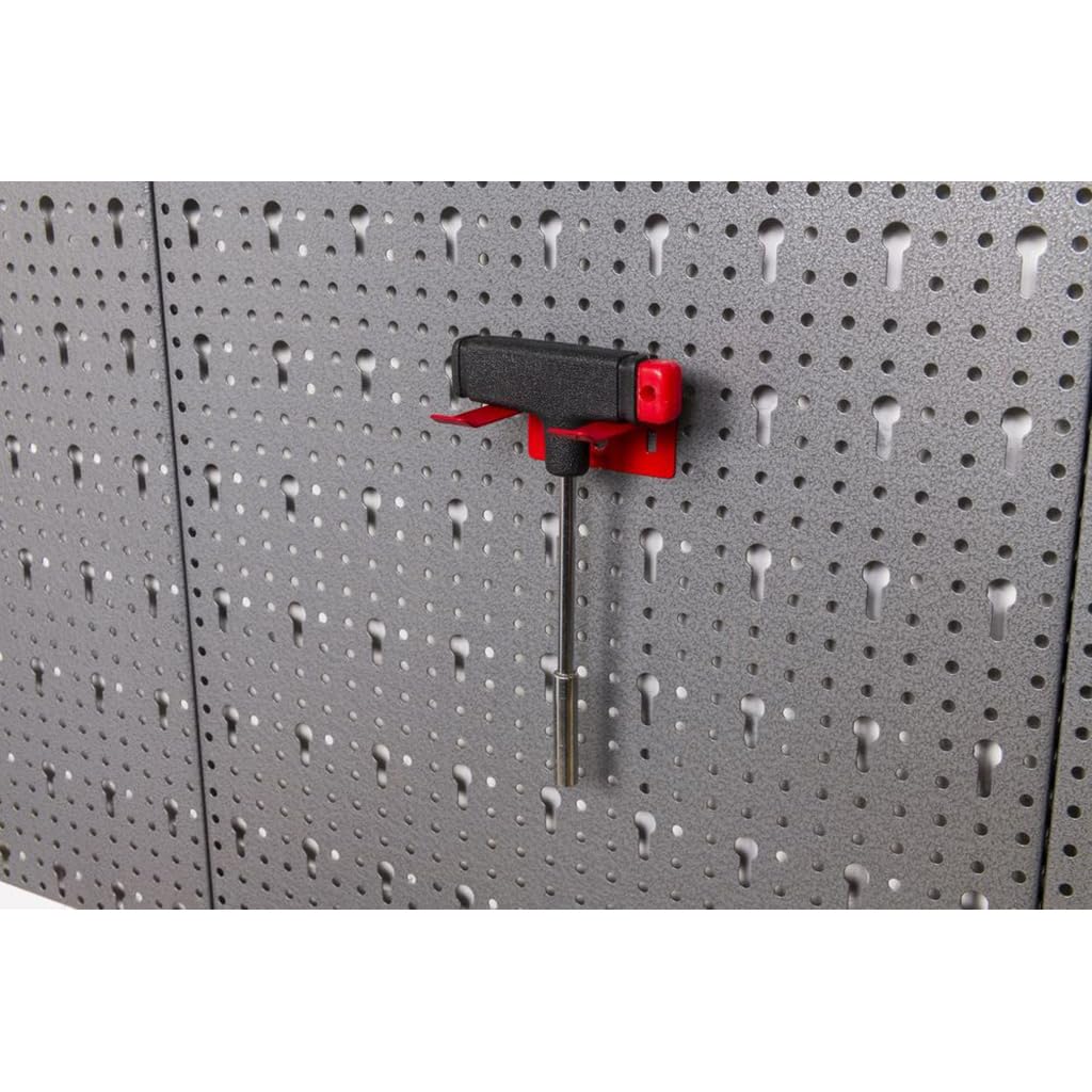 Kreher 2 x Werkzeugwand, Lochwand aus Metall mit Haken Sortiment 14 Teile. Jede Werkzeugwand mit Maß 120 x 58 cm. Graphit Grau