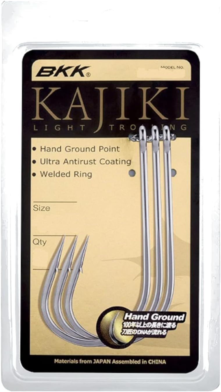 BKK KAJIKI Light Trolling Hook | 3X | Ultra Antirust Coating | Hand Ground Point