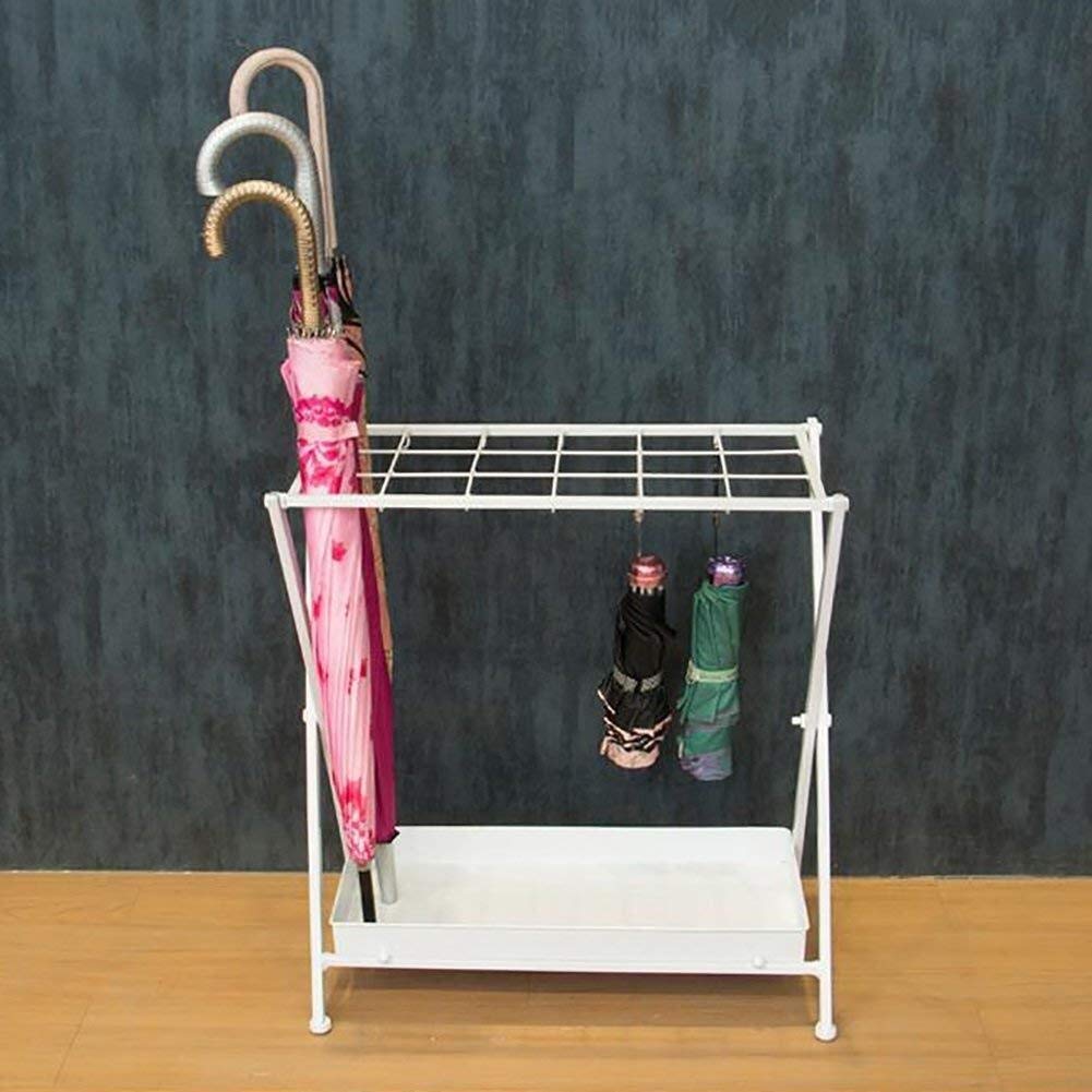 Porte-Parapluie en métal à grille anti-goutte avec crochets