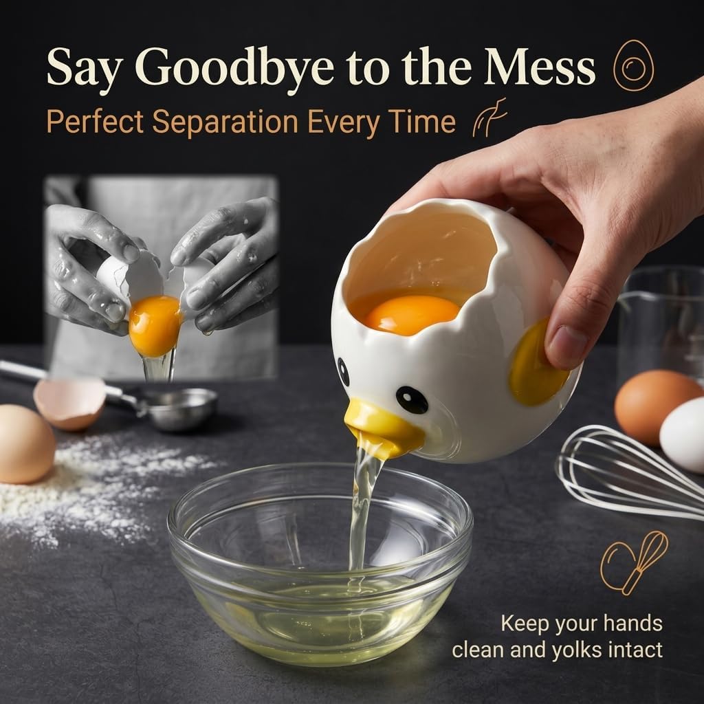 Ceramic Egg Filter Splitter, Funny Vomiting Chick Yolk White Separator