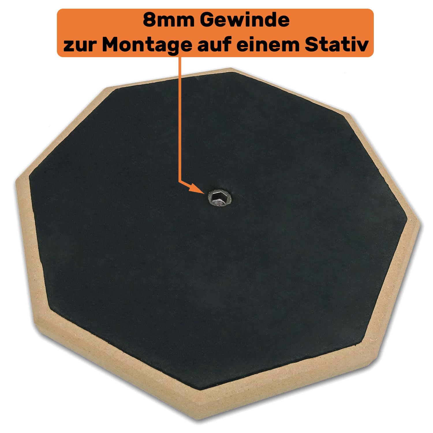 keepdrum Set di cuscinetti per esercizi DP-BK8, nero, 8 pollici, con treppiede, sgabello, bacchette per batteria