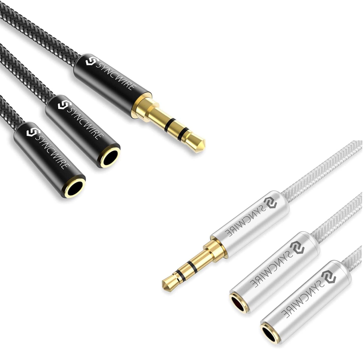 SYNCWIRE Headphone Splitter Extension Cable, 3.5mm Audio