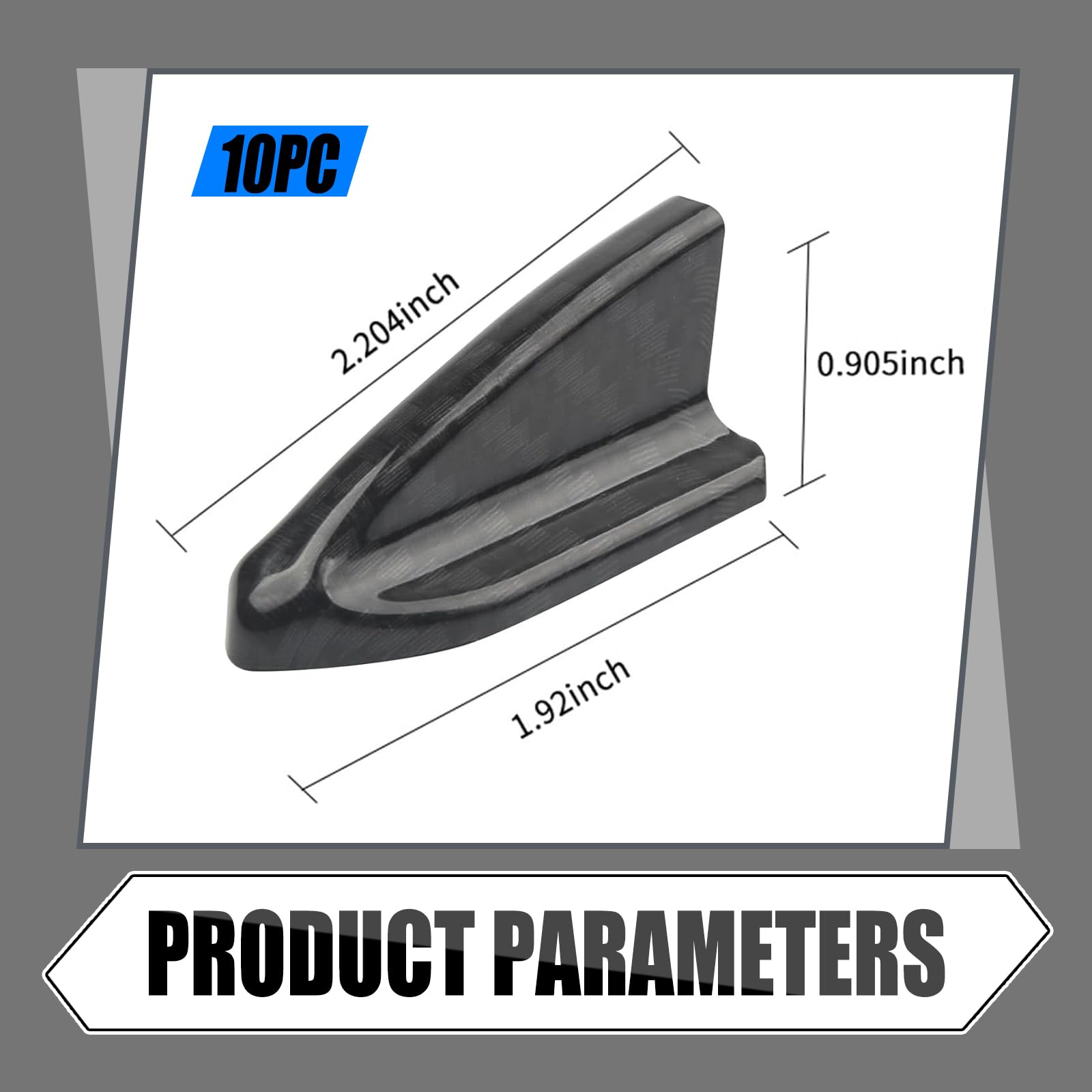 UGSHY 10 PCS Car Small Shark Fin Decorative Antenna, 2.06