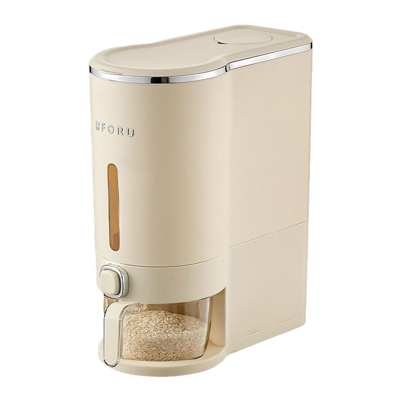 Grain 10 Kg Rice Dispenser, Airtight Moisture Proof Rice Storage Container, Dispenser With Measuring Cup, Rice Dispenser Bucket, Kitchen Storage Container For Rice And Cereals