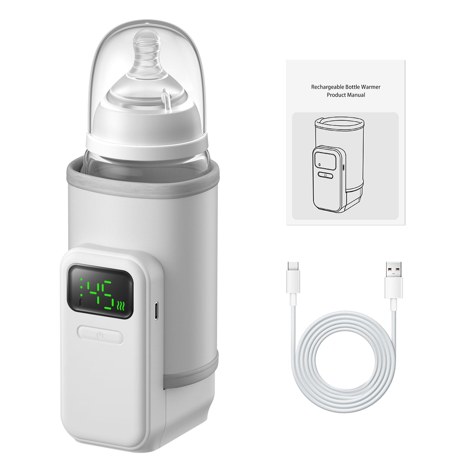 Photo 1 of Portable Bottle Warmer, Rechargeable 5000 mAh Battery,Digital Display