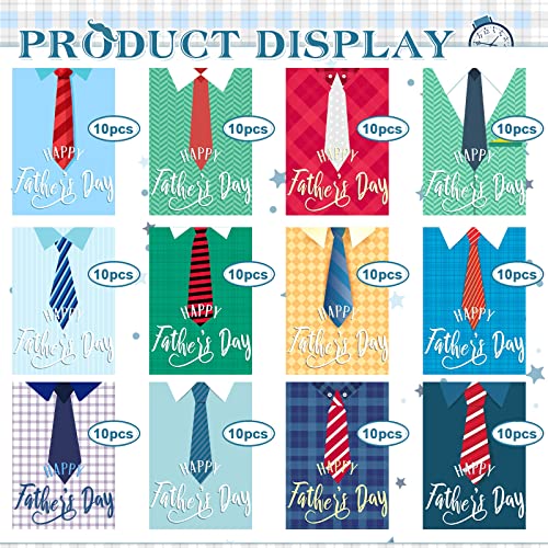 Fainne 120 Set Father's Day Cards With Envelopes Stickers Bulk Greeting Cards Assortment Gift Card Set Holder Delicate Designs For Father's Day With 120 Envelopes And 120 Stickers #TOP2
