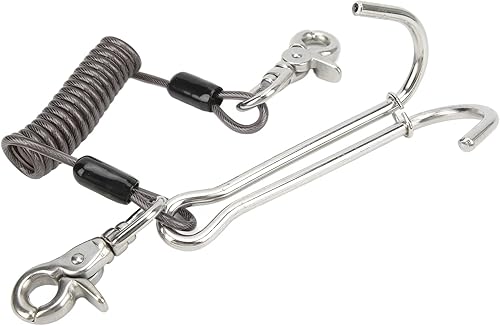 Miniatura 4 de Gavigain Ganchos de corriente de buceo de acero inoxidable, ganchos de deriva de doble arrecife, ganchos de corriente de buceo con cordón de bobina