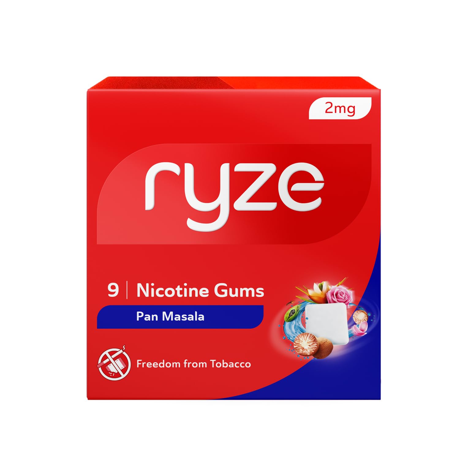 RYZE Pan Masala Nicotine Gum 2mg | Pack of 5 (45 gums) | Freedom from Tobacco - Gutkha, Khaini, Zarda | Easy on Throat | WHO & FDA Approved | Sugar Free | Teeth Whitening