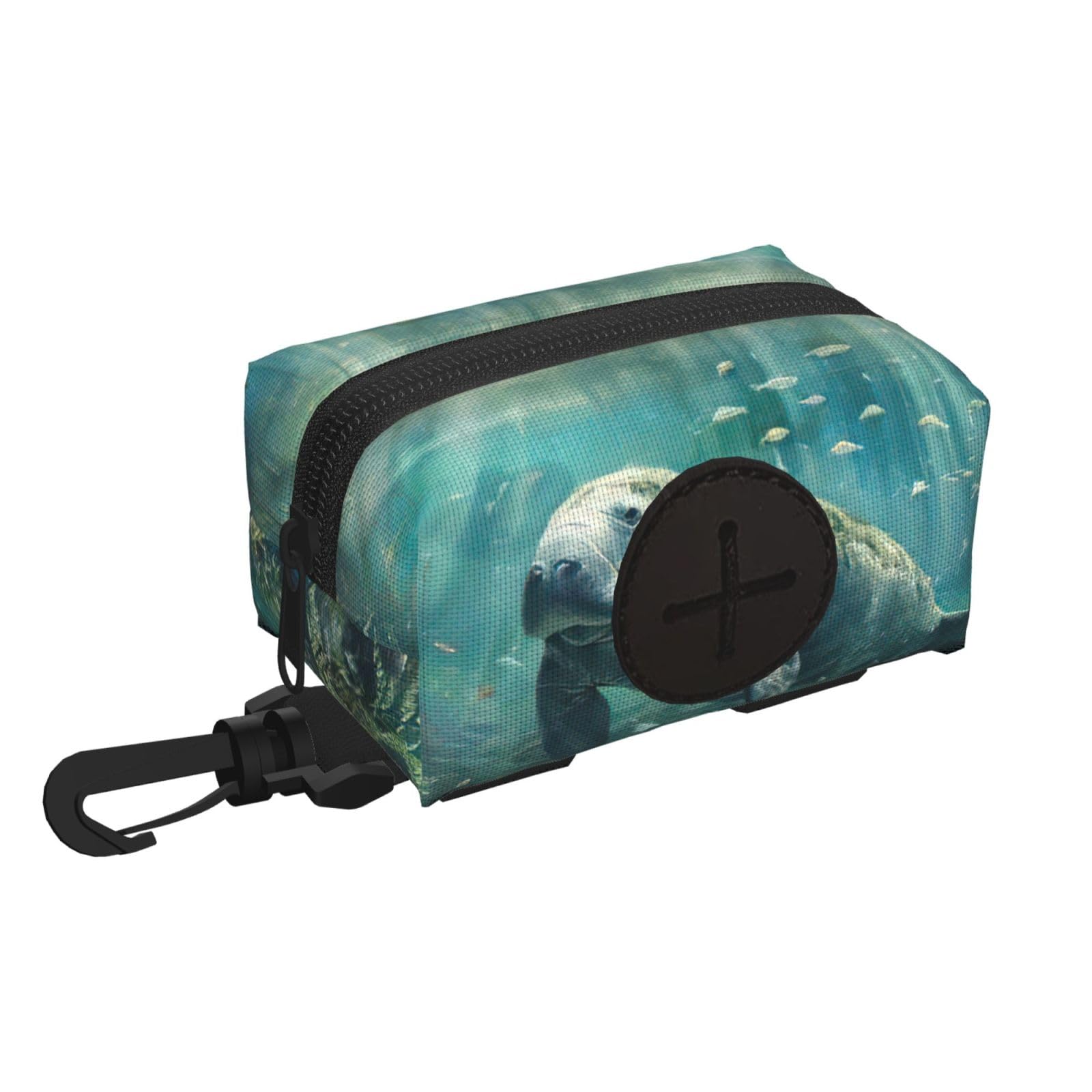 Pphgut Black Crazy Save Manatee Print Waterproof Pet Waste Treat Bag Outdoor Walking Hiking Pouch Camping Accessory