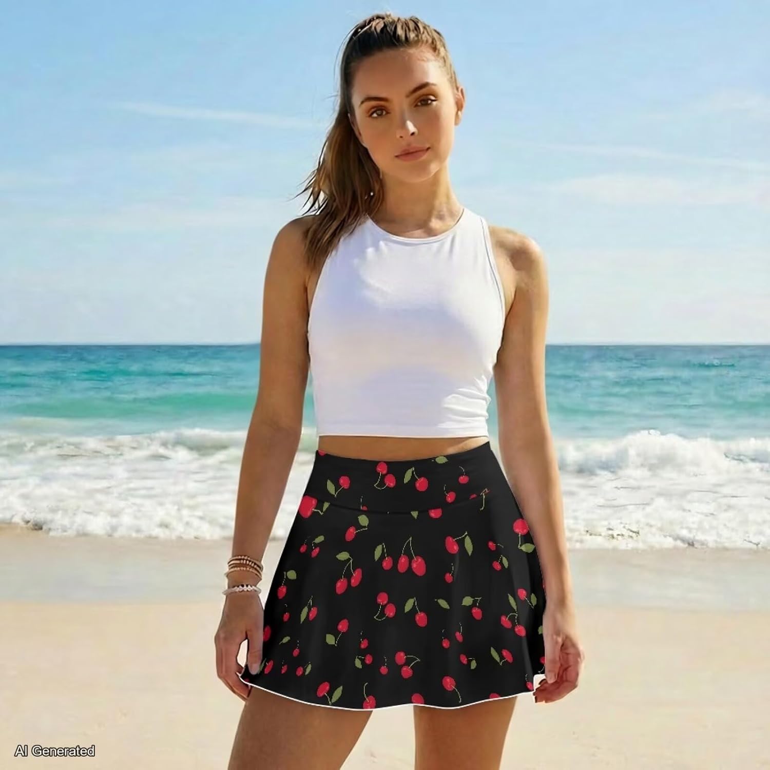 Women Tennis Skort, High Waisted Athletic Skort with Inner Short, Lightweight Sport Skirt for Workout Casual Wear