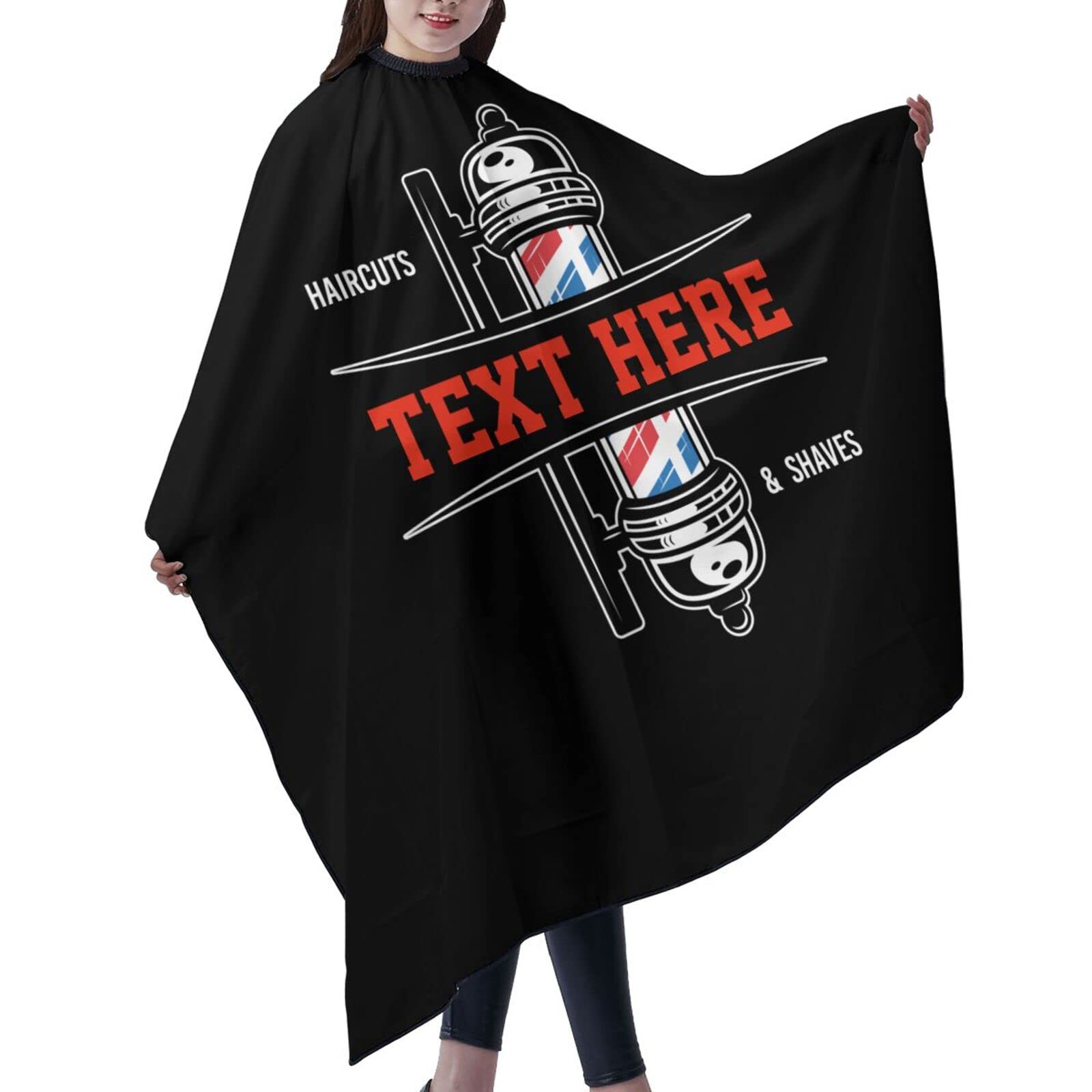 Custom Barber Haircut Shaves Barber Cape Personalized Haircut Cape with Your Text Name Logo Salon Haircut Apron Customized Unisex Hair Cutting Cape Barber Hairdressing Cape for Men Women
