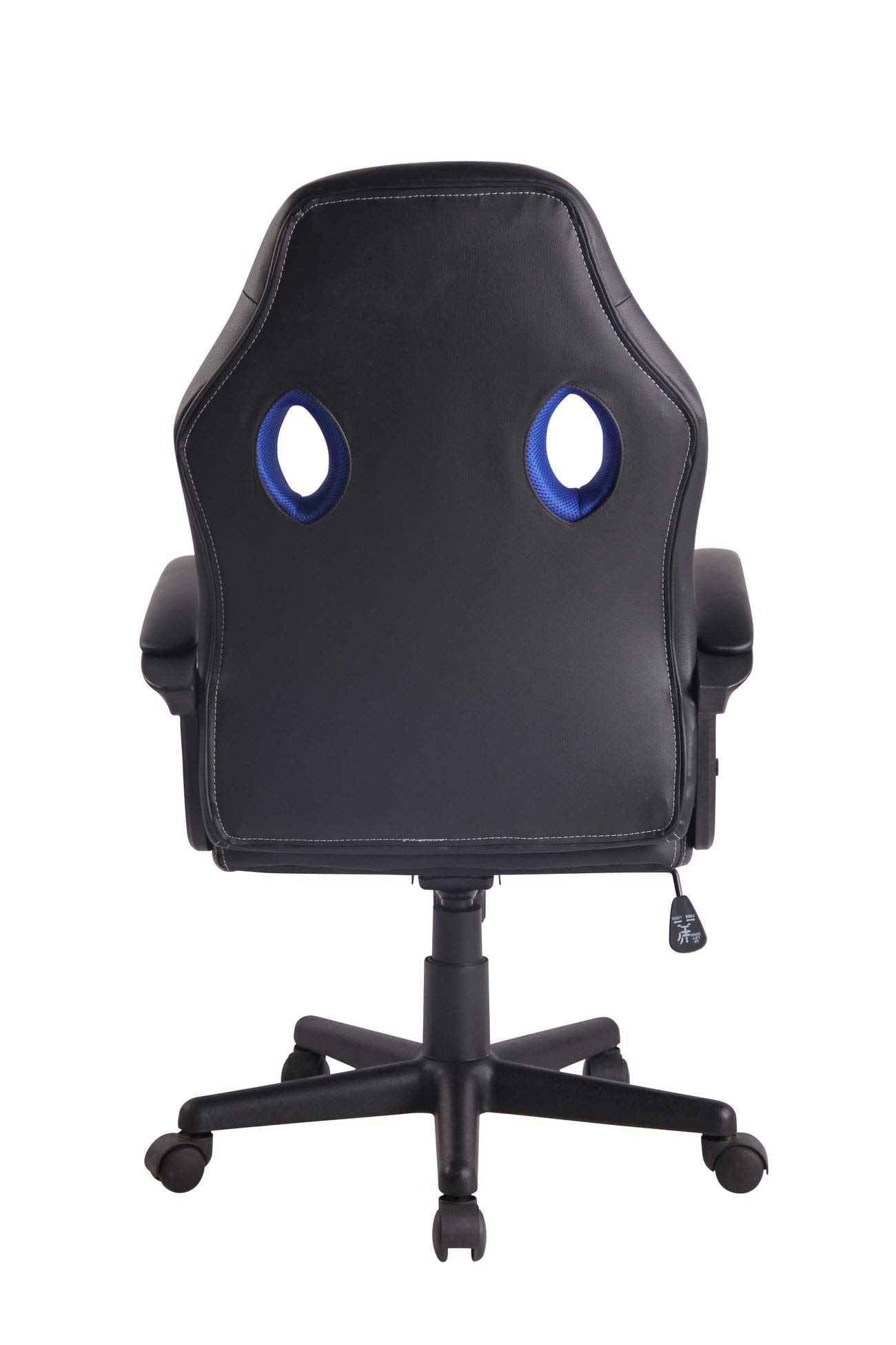 CLP Sedia Gaming Ufficio Elbing in Similpelle I Poltrona Racing Scrivania con Braccioli E Rotelle I Poltrona Ergonomica, Colore:Nero/Blu