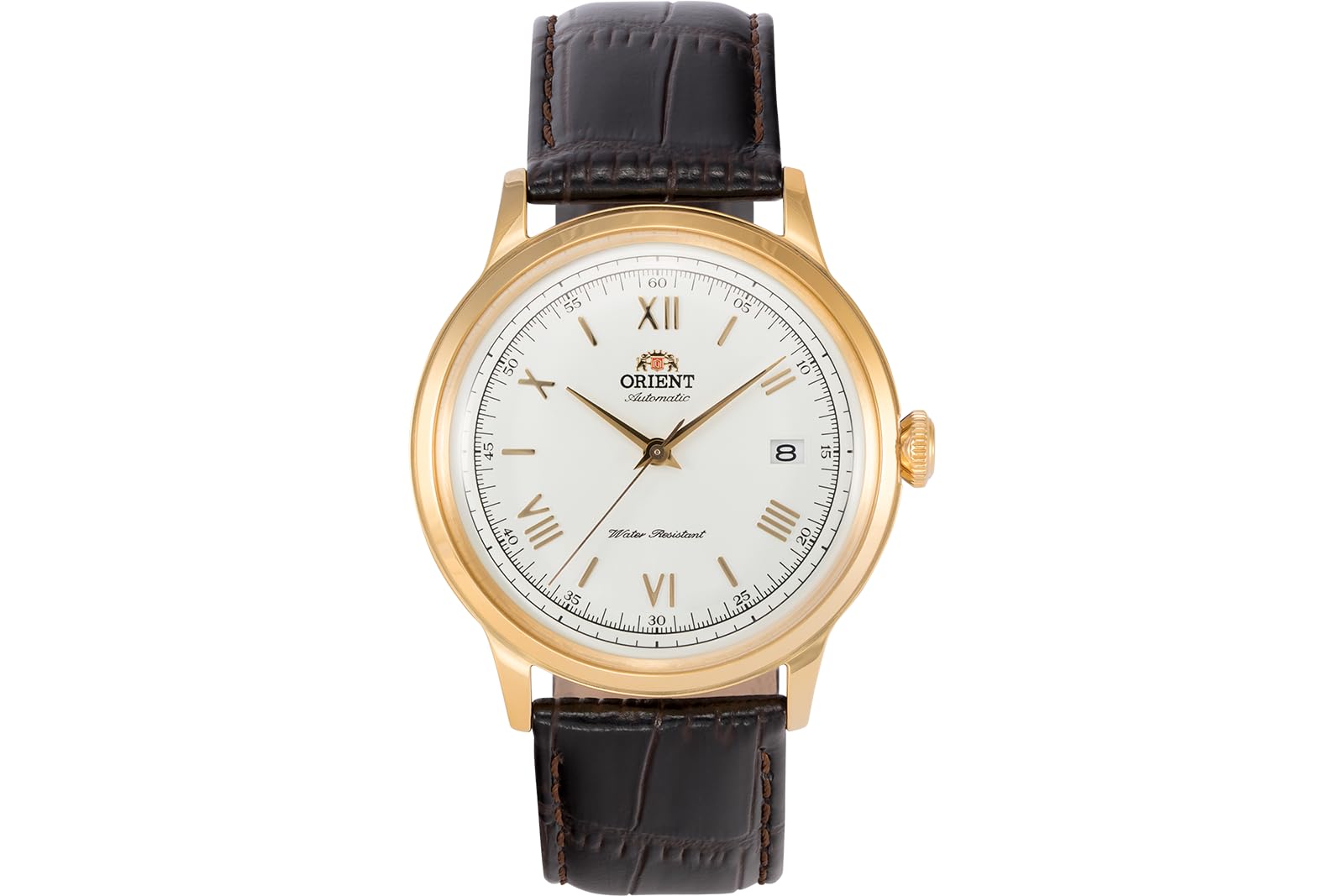 Orient Classic Bambino V2 - Orologio Automatico Uomo In Acciaio E Pelle Marrone, Vetro Minerale, Calendario