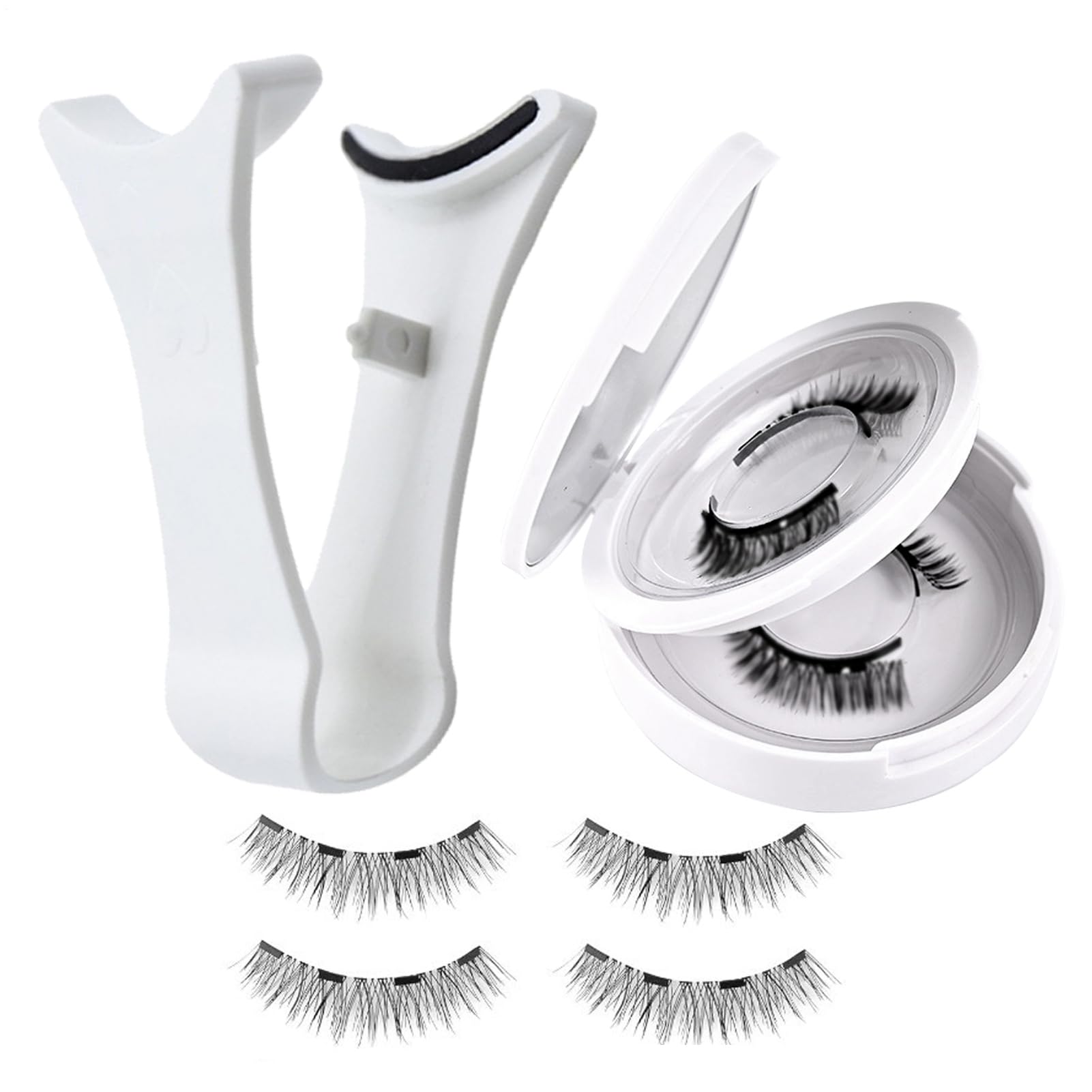 Ciglia Magnetiche Riutilizzabili E Strumenti Per Lash Magnetici | Kit 4 Paia di Ciglia Finte Senza Colla con Applicatore Ideale Per Casa, Appuntamenti, Spettacoli,