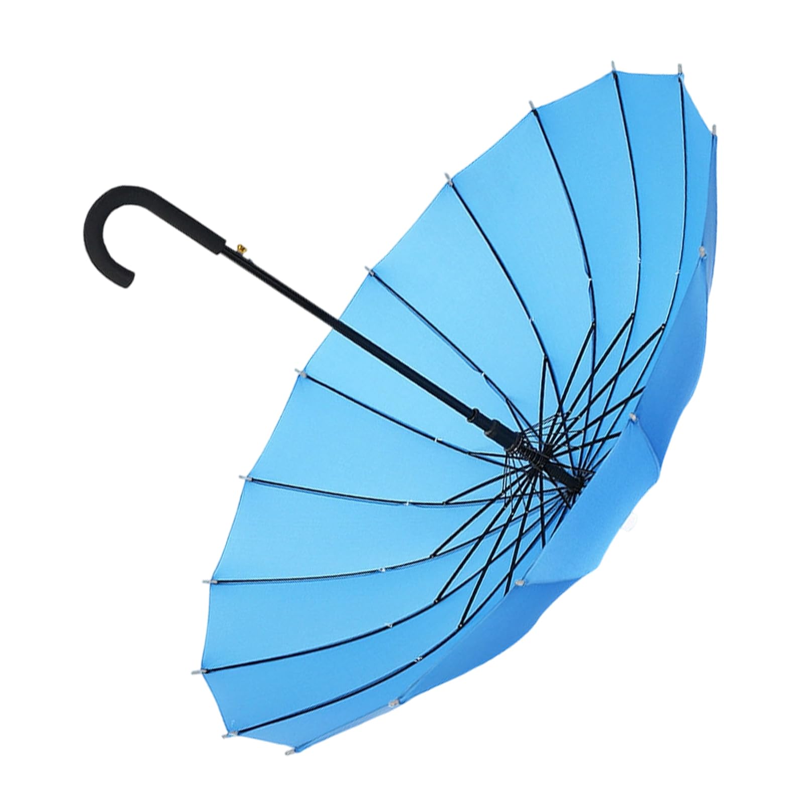 Ombrello lungo ergonomico con manico curvo per una presa comoda, ridotta pressione della mano, design antivento, costruzione per pendolari quotidiani, ideale per uso esterno con condizioni